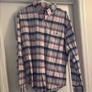Men's Vineyard Vines Plaid Tucker Shirt - Blue, Red, and White